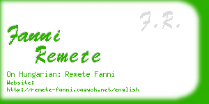 fanni remete business card